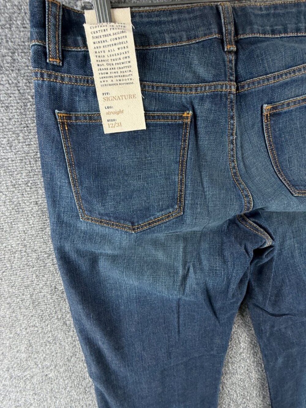 NWT Talbots Signature Straight Jeans 12/31 Dark Wash Denim Straight ACTL 34X31 - Picture 13 of 16